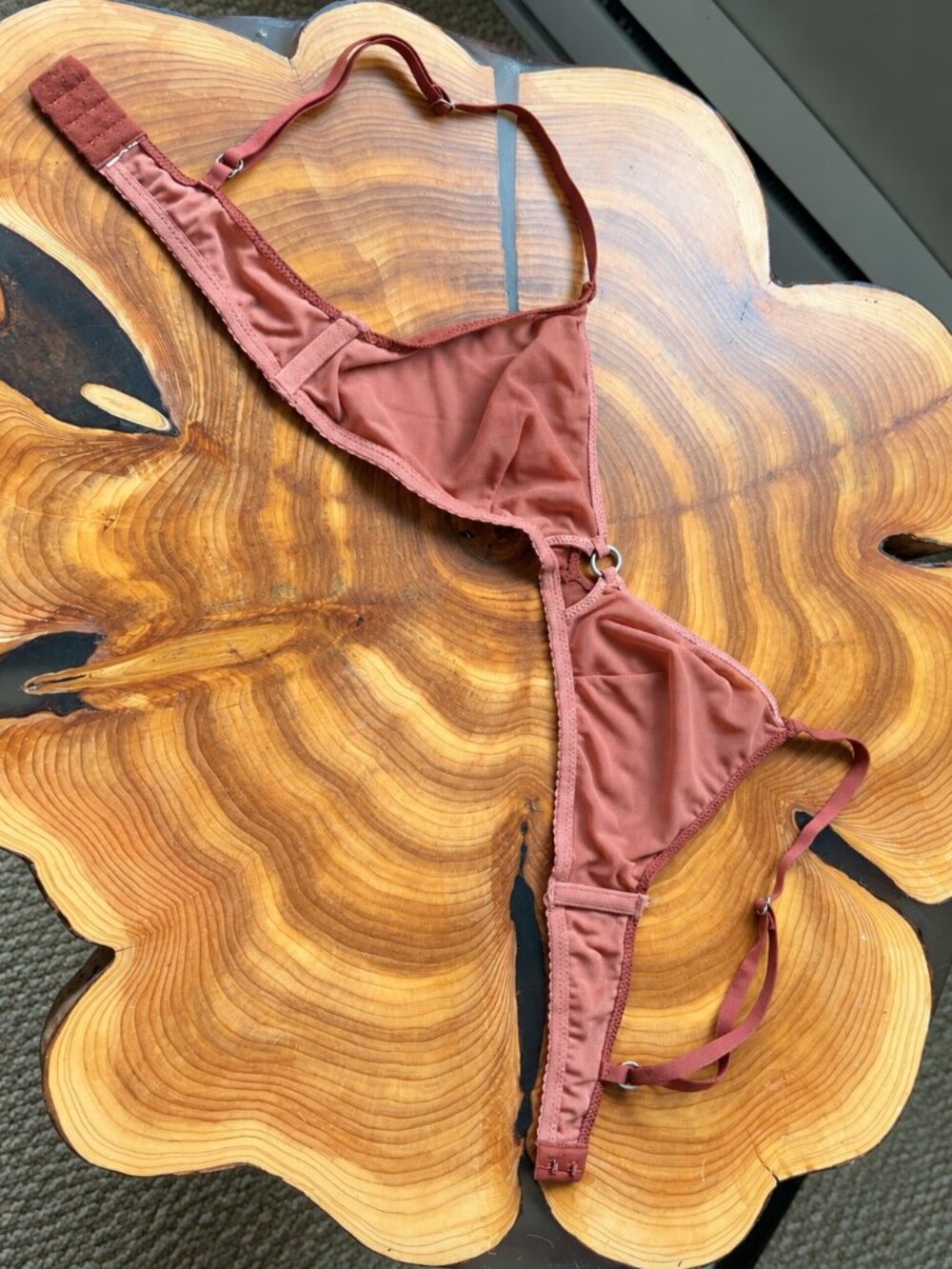 Understatement Dusty Rose Triangle Bralette - Picture 2 of 3